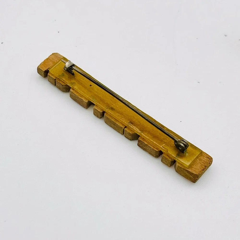 Vintage Wood BARBARA Name Brooch With C Clasp Handcrafted Nice Gift